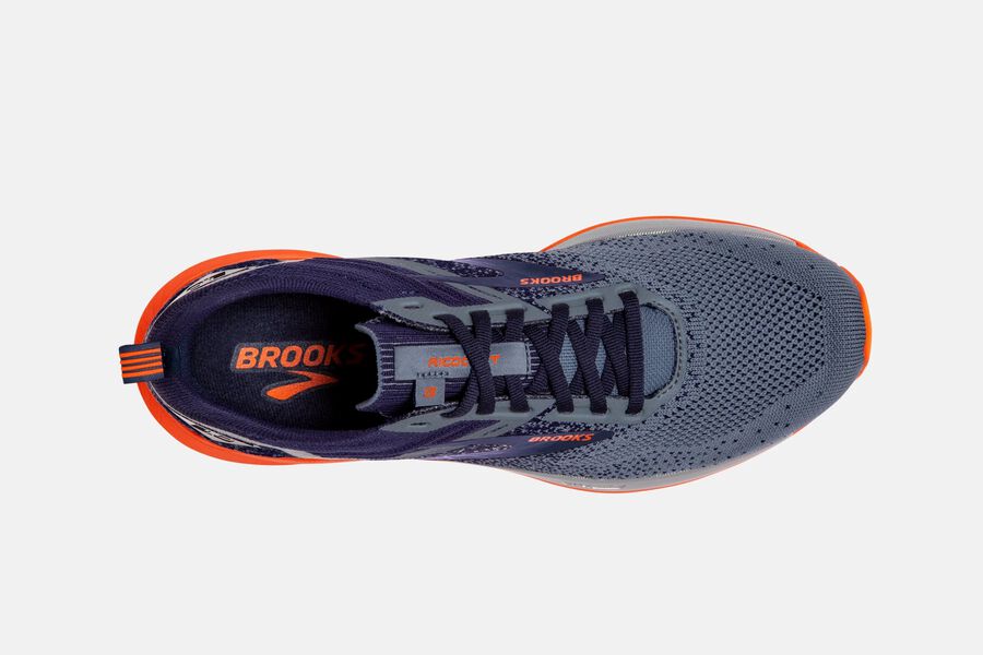 Ricochet 3 Road Brooks Running Shoes NZ Mens - Grey/Orange - XFLMEU-691